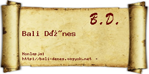 Bali Dénes névjegykártya